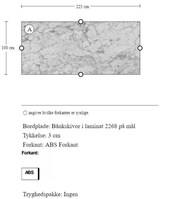 Bänkskivor i laminat 2268 på mål